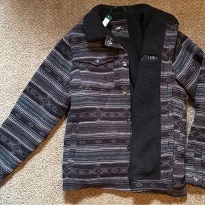O'Neill Black and Gray Patterned Kids Jean Jacket